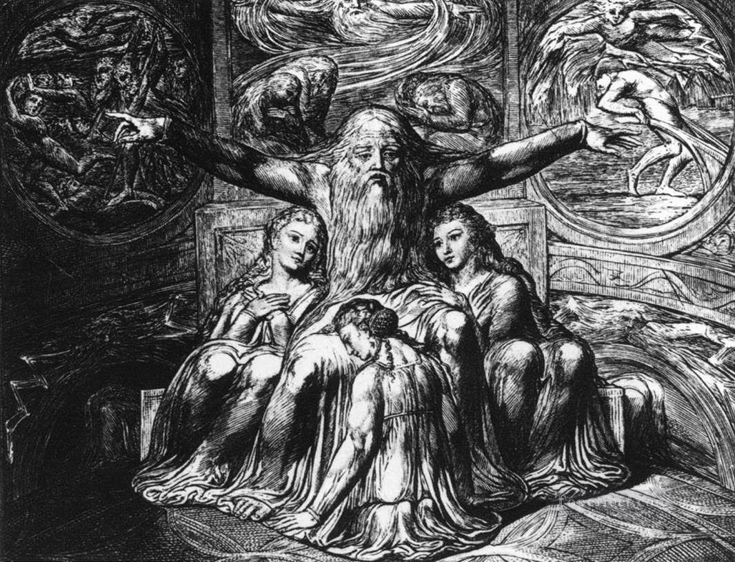 Job y sus hijas Romanticismo Edad romántica William Blake Pintura al óleo